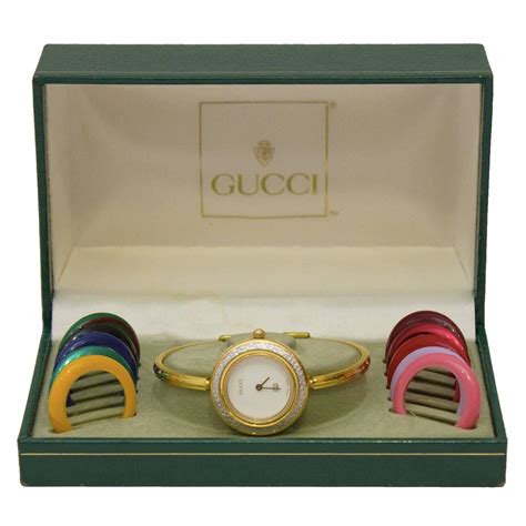 gucci watch with interchangeable bezel faces|Gucci vintage watch interchangeable.